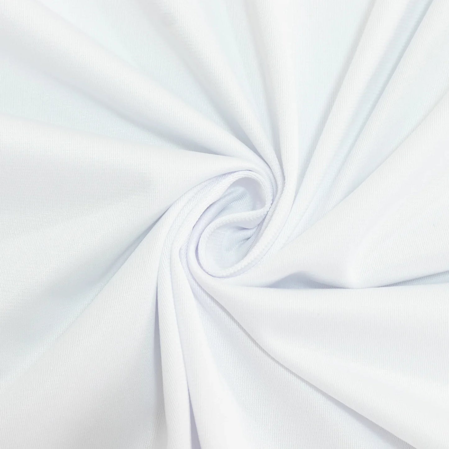 8ft Scuba Rectangular Fitted Tablecloth White â€“ Wrinkle-Free, Stain Resistant