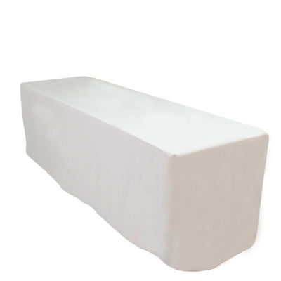 8ft Scuba Rectangular Fitted Tablecloth White â€“ Wrinkle-Free, Stain Resistant