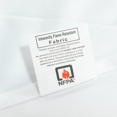 Fire Retardant Scuba Tablecloth â€“ 120" Round White, Wrinkle Free, Stain Resistant, Seamless Polyester Cover