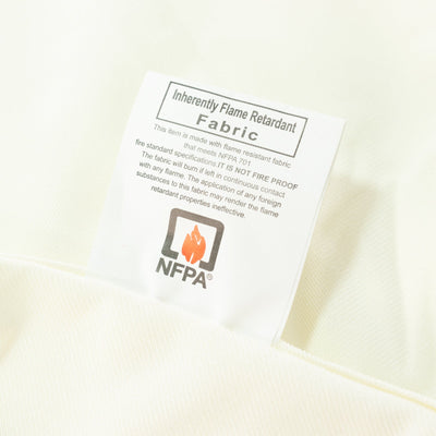 Fire Retardant Scuba Tablecloth â€“ 132" Round Ivory, Wrinkle Free, Stain Resistant, Seamless Polyester Cover