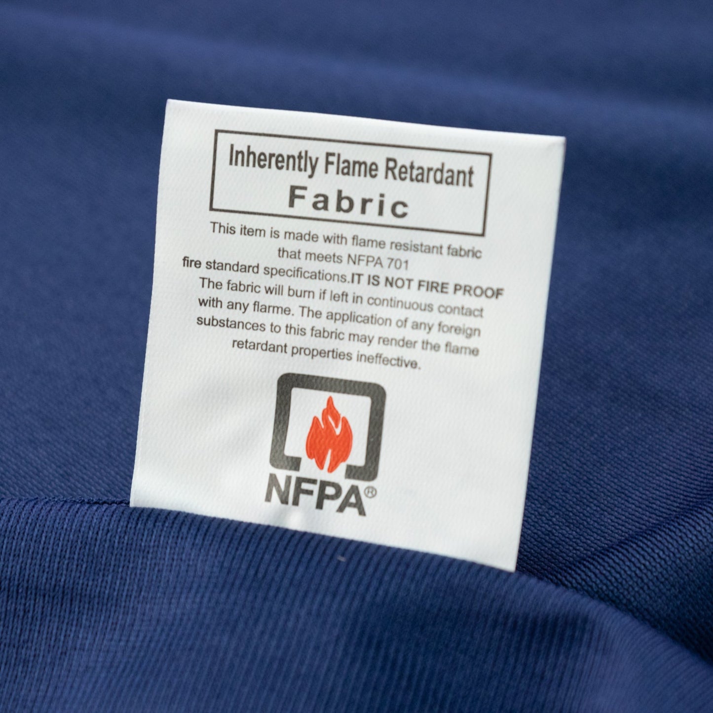 Fire Retardant Scuba Tablecloth â€“ 132" Round Navy Blue, Wrinkle Free, Stain Resistant, Seamless Polyester Cover