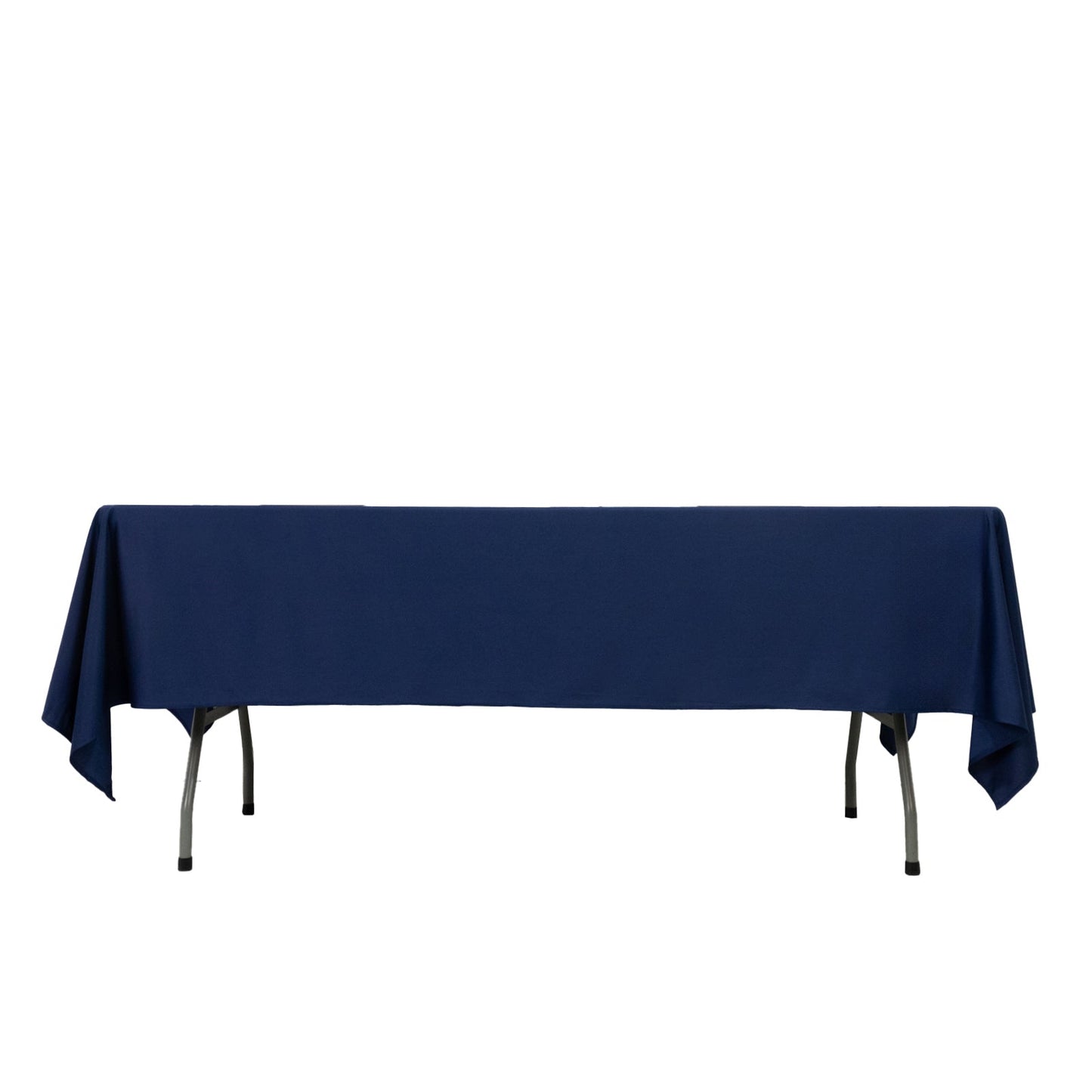 Fire Retardant Scuba Tablecloth â€“ 60"x102" Rectangle Navy Blue, Wrinkle Free, Stain Resistant Polyester Cover