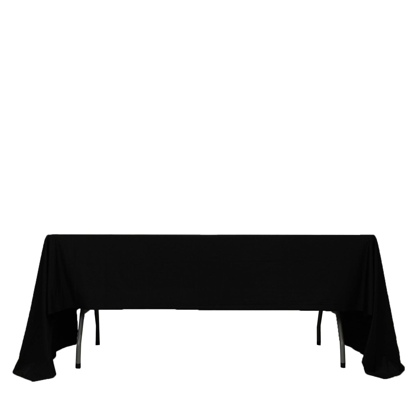 Fire Retardant Scuba Tablecloth â€“ 60"x126" Rectangle Black, Wrinkle Free, Stain Resistant Polyester Cover