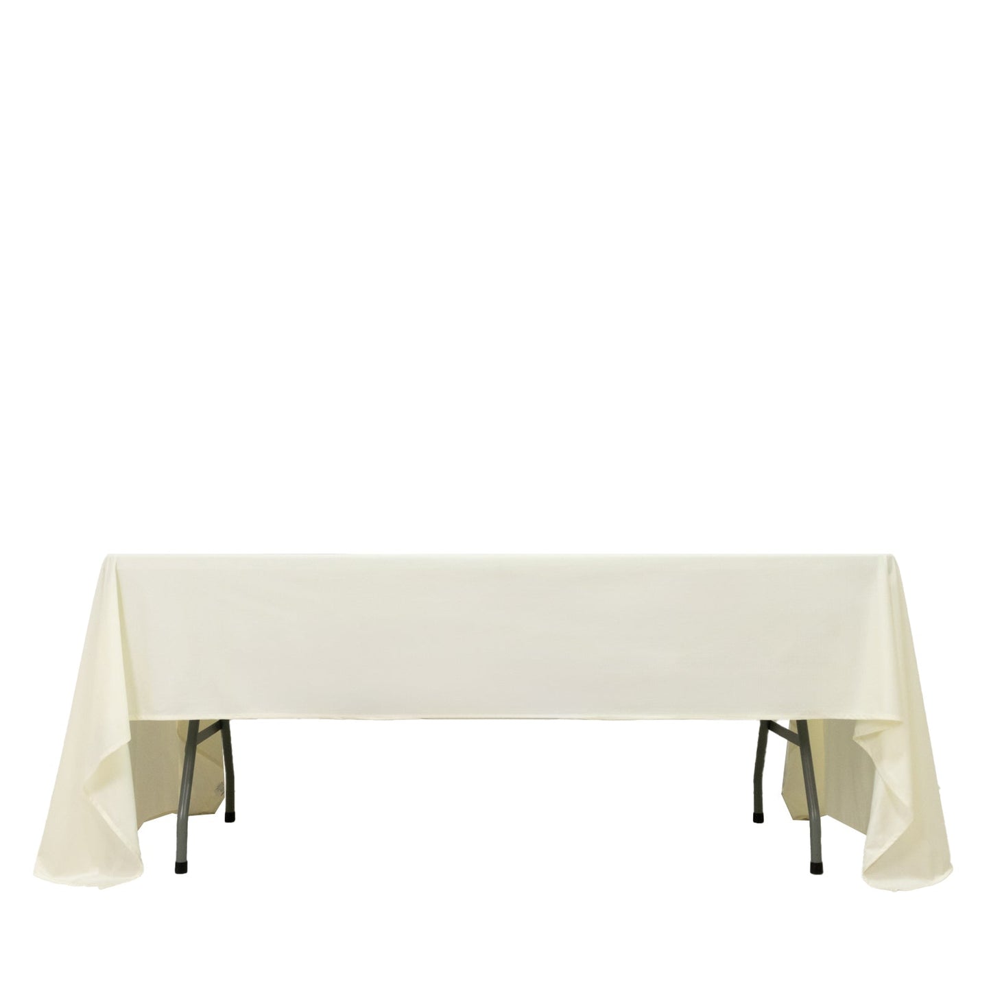 Fire Retardant Scuba Tablecloth â€“ 60"x126" Rectangle Ivory, Wrinkle Free, Stain Resistant Polyester Cover