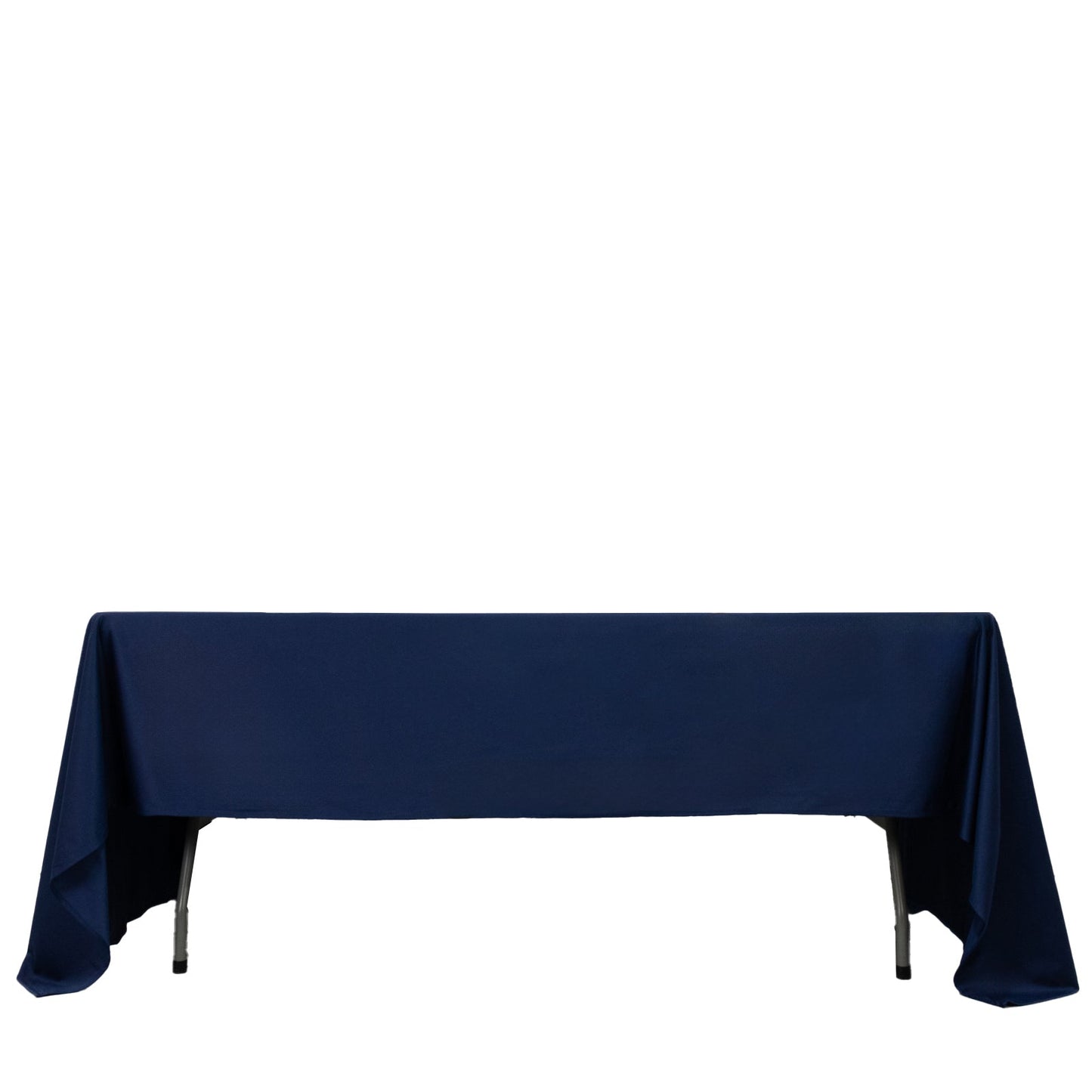 Fire Retardant Scuba Tablecloth â€“ 60"x126" Rectangle Navy Blue, Wrinkle Free, Stain Resistant Polyester Cover