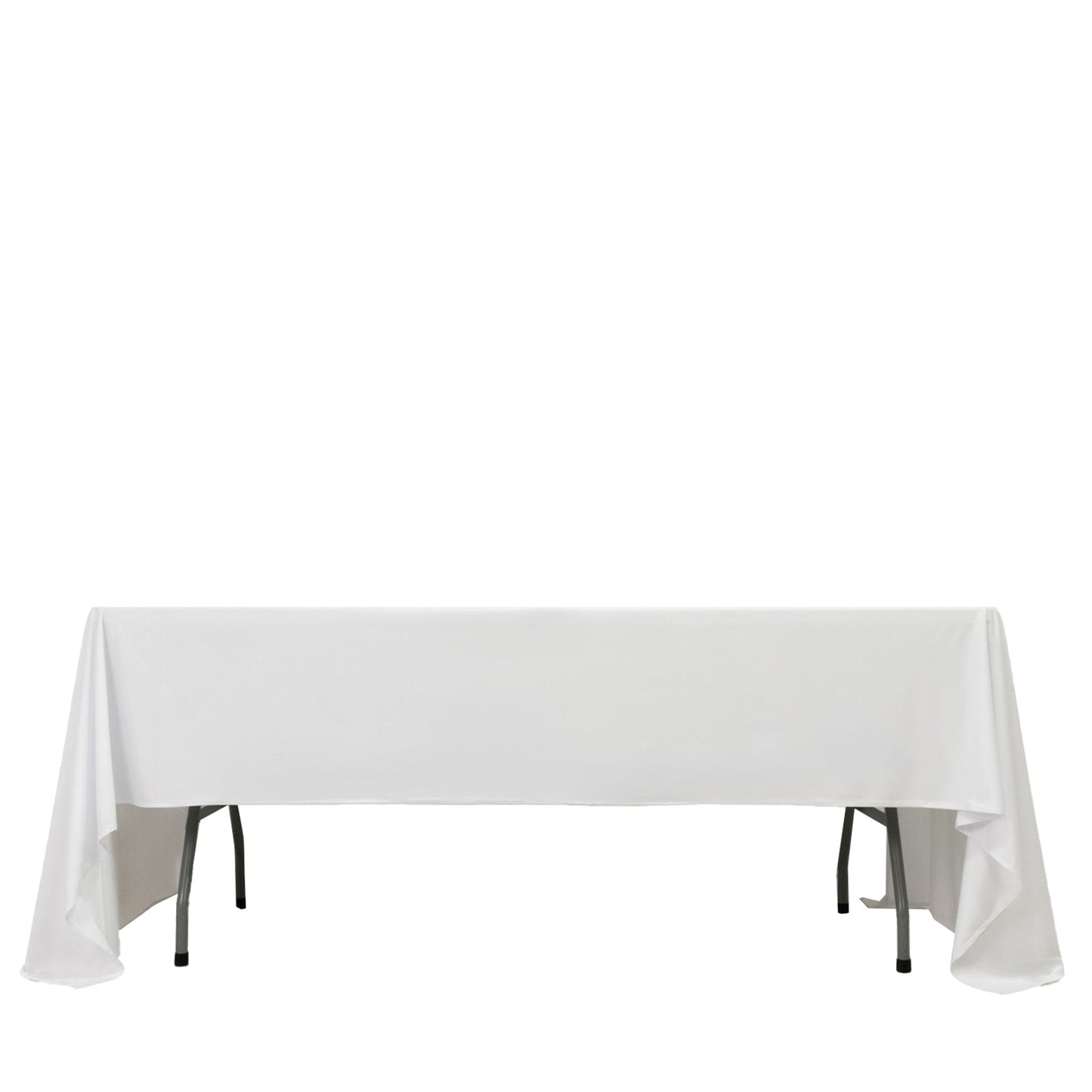 Fire Retardant Scuba Tablecloth â€“ 60"x126" Rectangle White, Wrinkle Free, Stain Resistant Polyester Cover