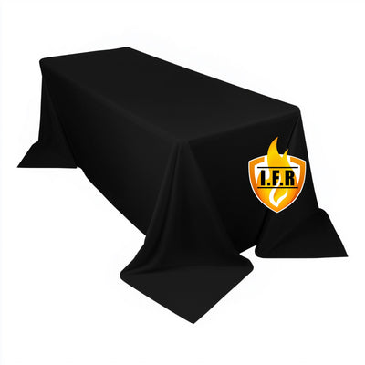 Fire Retardant Scuba Tablecloth â€“ 90"x132" Rectangle Black, Wrinkle Free, Stain Resistant, Seamless Polyester Cover