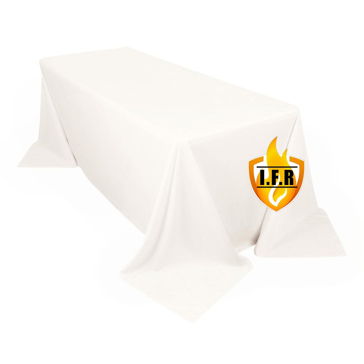 Fire Retardant Scuba Tablecloth â€“ 90"x132" Rectangle Ivory, Wrinkle Free, Stain Resistant, Seamless Polyester Cover