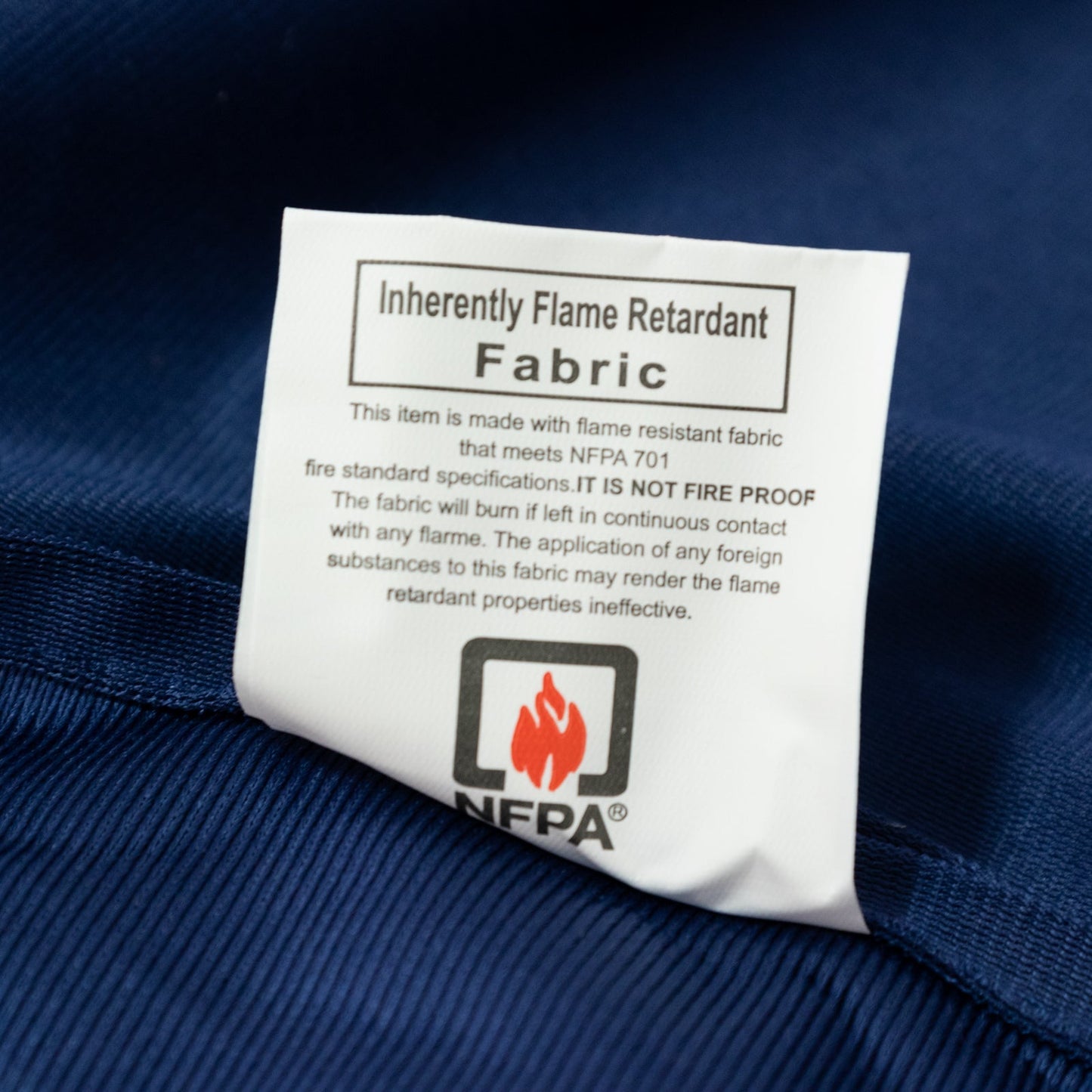 Fire Retardant Scuba Tablecloth â€“ 90"x132" Rectangle Navy Blue, Wrinkle Free, Stain Resistant, Seamless Polyester Cover
