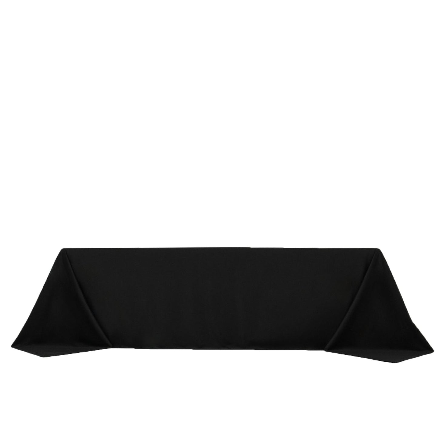 Fire Retardant Scuba Tablecloth â€“ 90"x156" Rectangle Black, Wrinkle Free, Stain Resistant, Seamless Polyester Cover