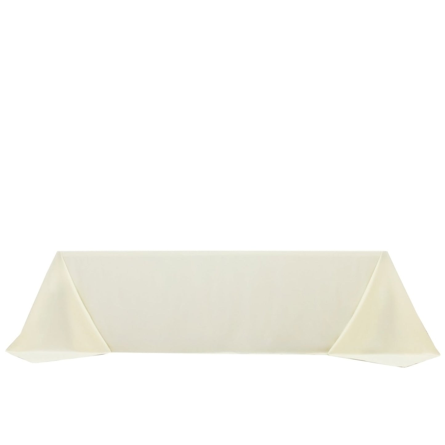 Fire Retardant Scuba Tablecloth â€“ 90"x156" Rectangle Ivory, Wrinkle Free, Stain Resistant, Seamless Polyester Cover