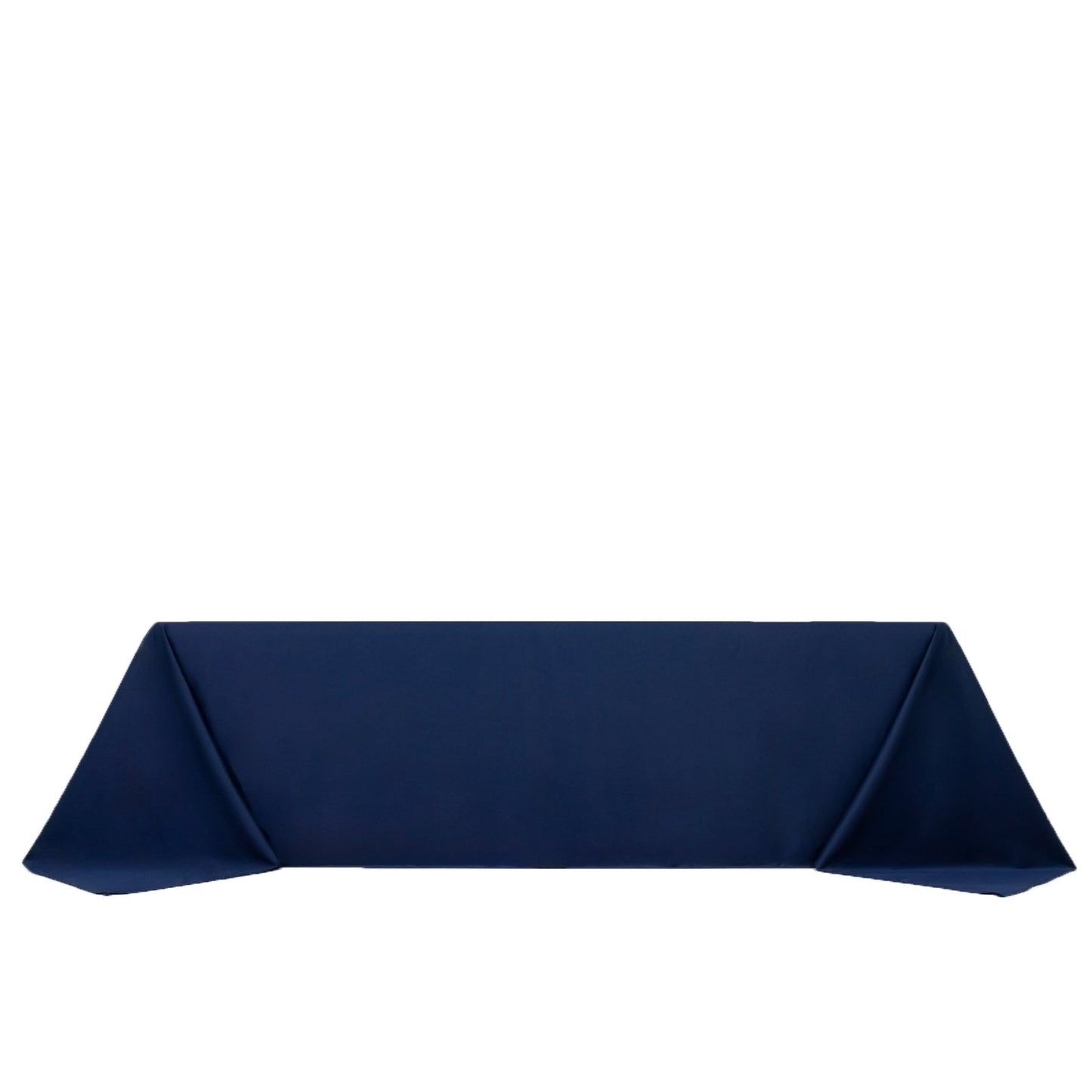 Fire Retardant Scuba Tablecloth â€“ 90"x156" Rectangle Navy Blue, Wrinkle Free, Stain Resistant, Seamless Polyester Cover