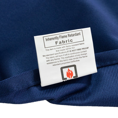 Fire Retardant Scuba Tablecloth â€“ 90"x156" Rectangle Navy Blue, Wrinkle Free, Stain Resistant, Seamless Polyester Cover
