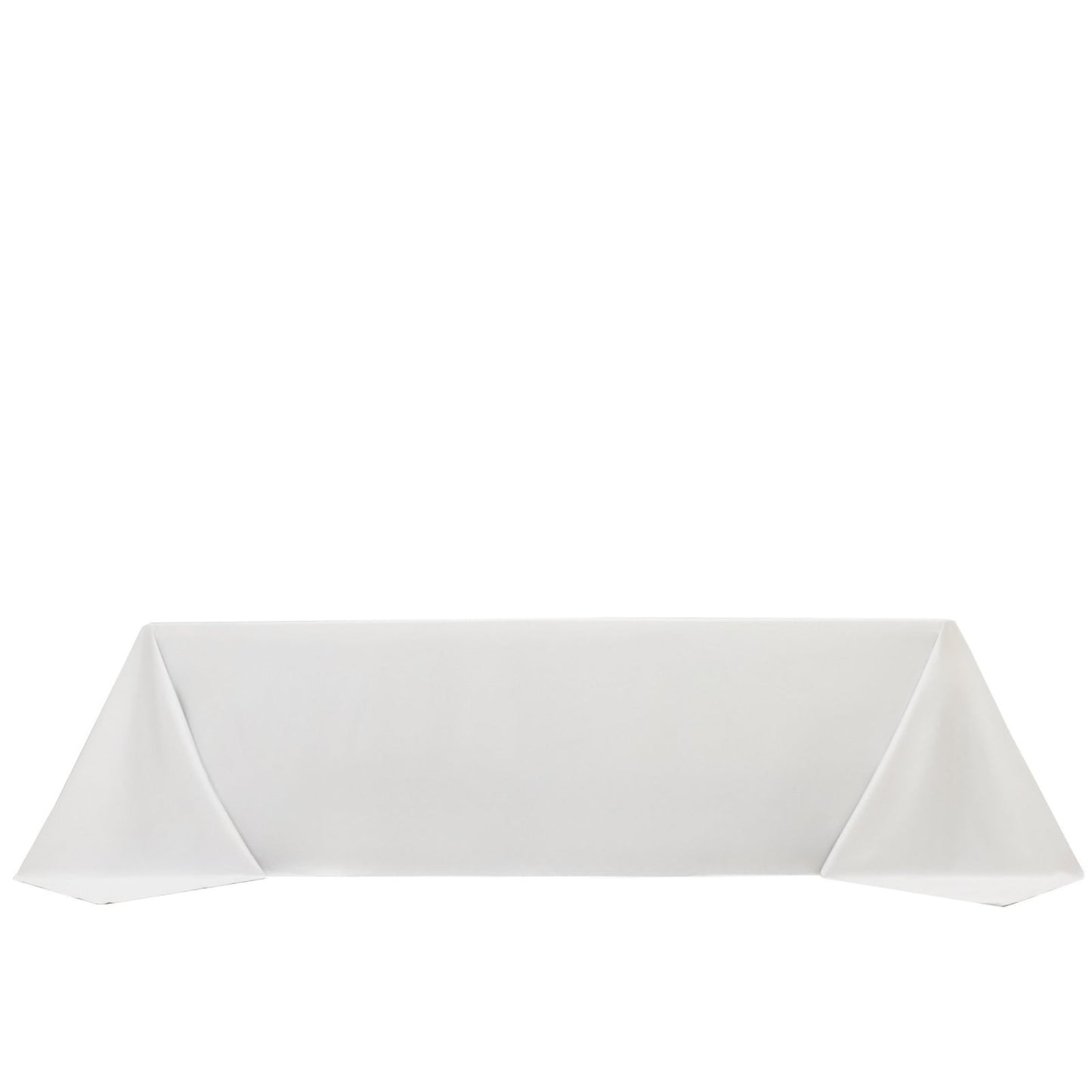 Fire Retardant Scuba Tablecloth â€“ 90"x156" Rectangle White, Wrinkle Free, Stain Resistant, Seamless Polyester Cover