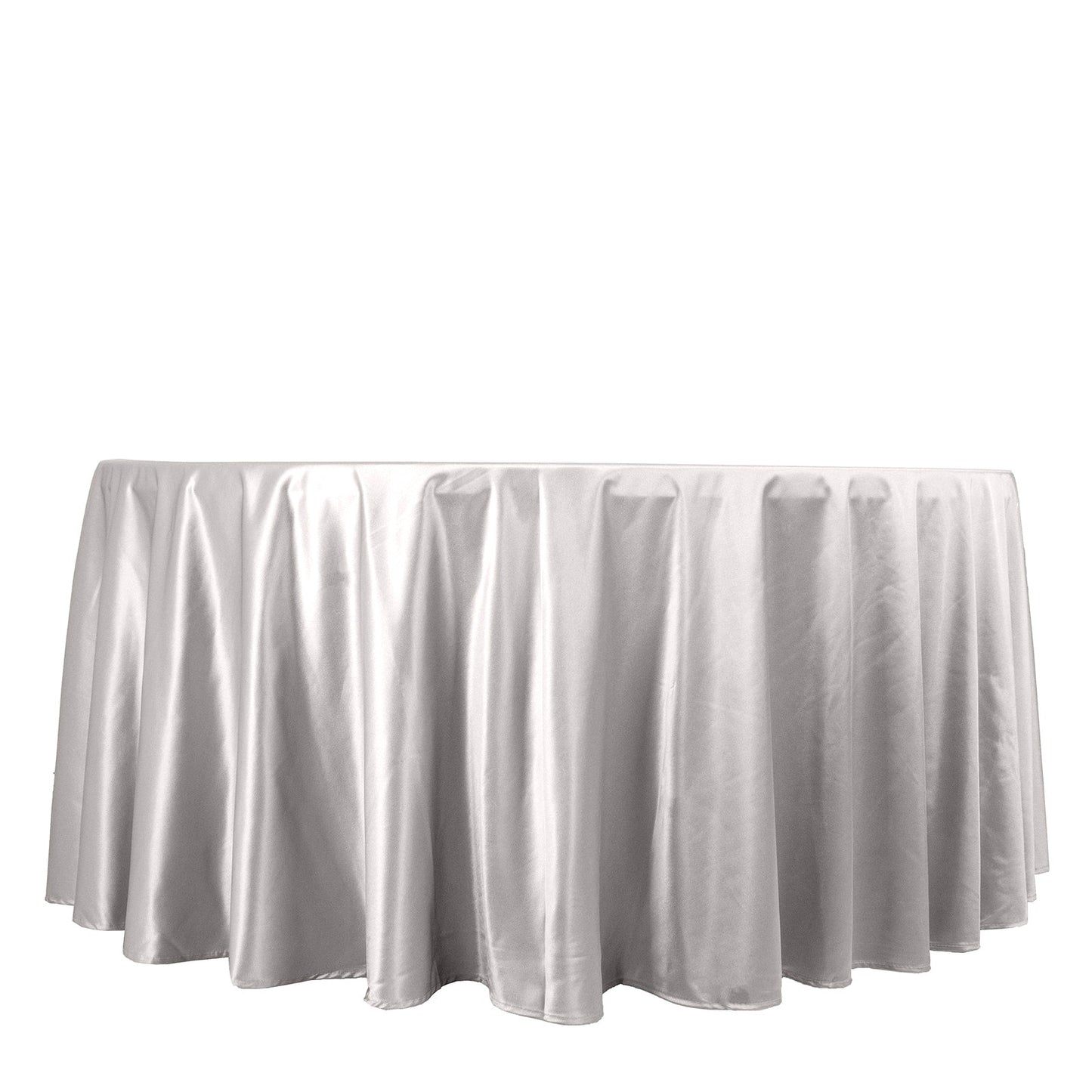 Scuba Round 120" Tablecloth Shimmering Silver - Wrinkle Free, Stain Resistant & Seamless Table Cover