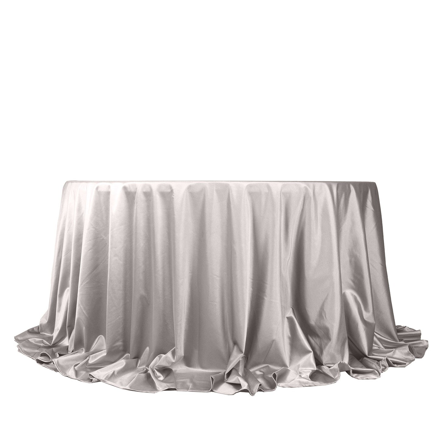 Scuba Round 132" Tablecloth Shimmering Silver - Wrinkle Free, Stain Resistant & Seamless Table Cover