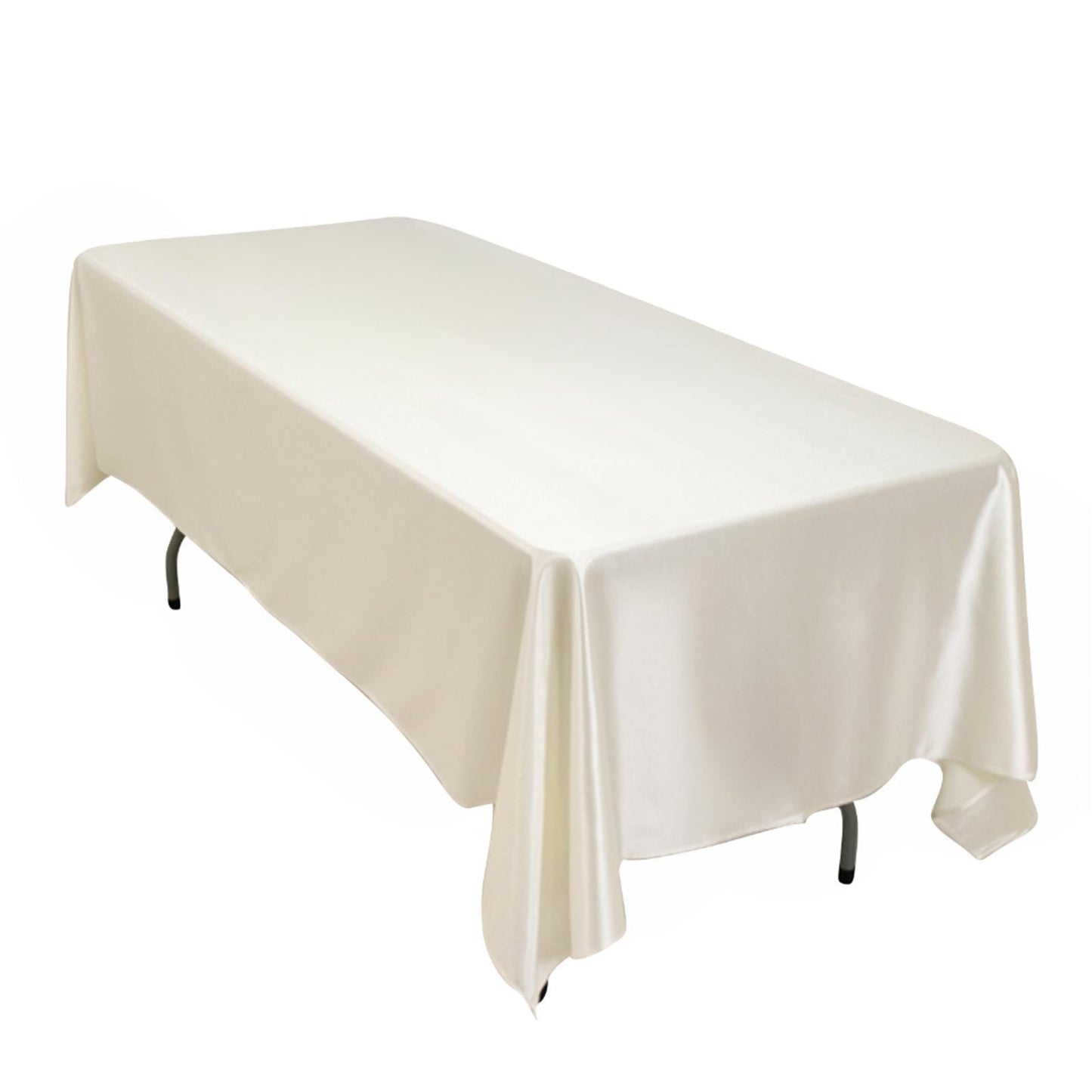 Scuba Rectangular 60"x102" Tablecloth Shimmering Pearl White - Wrinkle Free & Stain Resistant Table Cover
