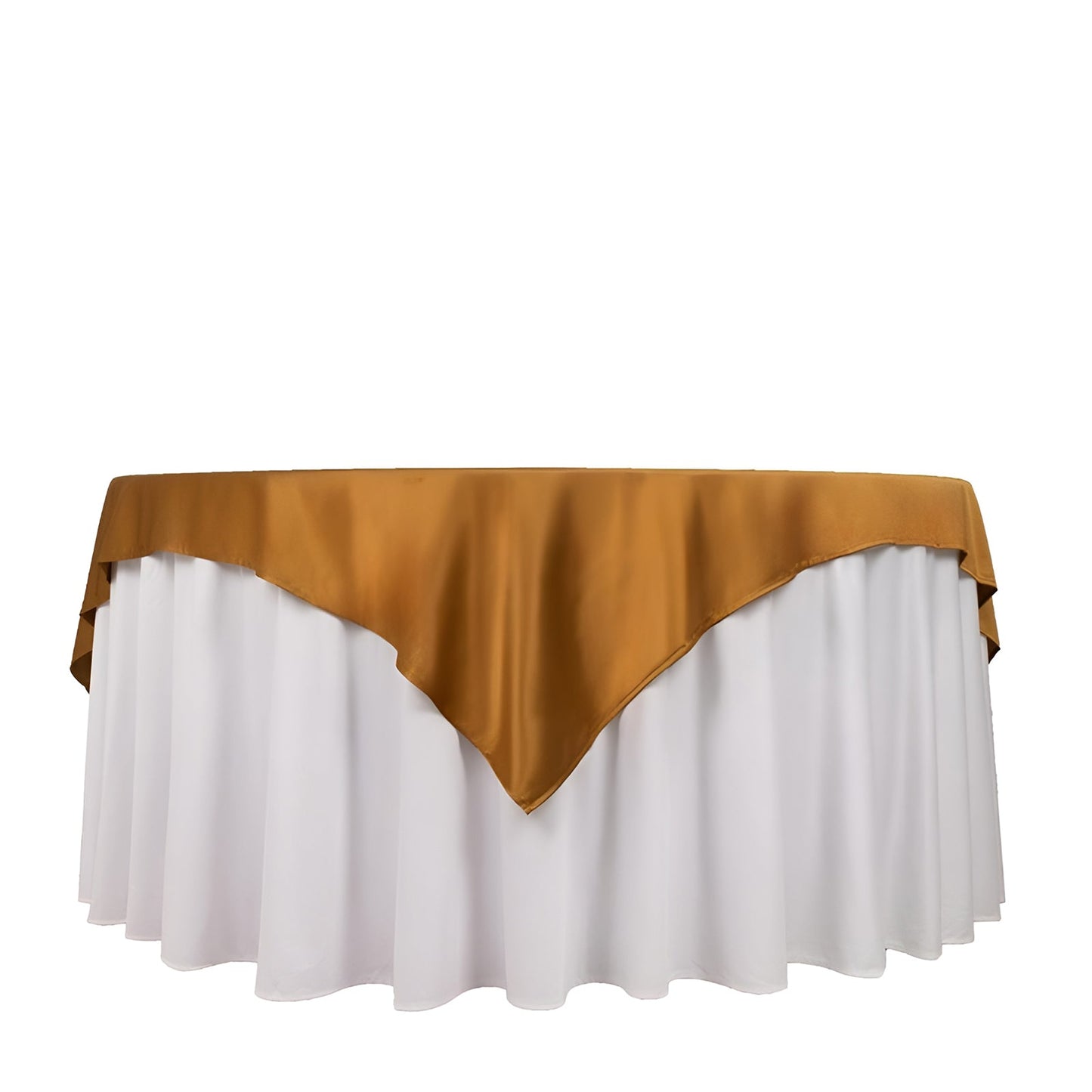 Scuba 70"x70" Table Overlay Square Tablecloth Shimmer Gold - Wrinkle Free & Stain Resistant Table Cover