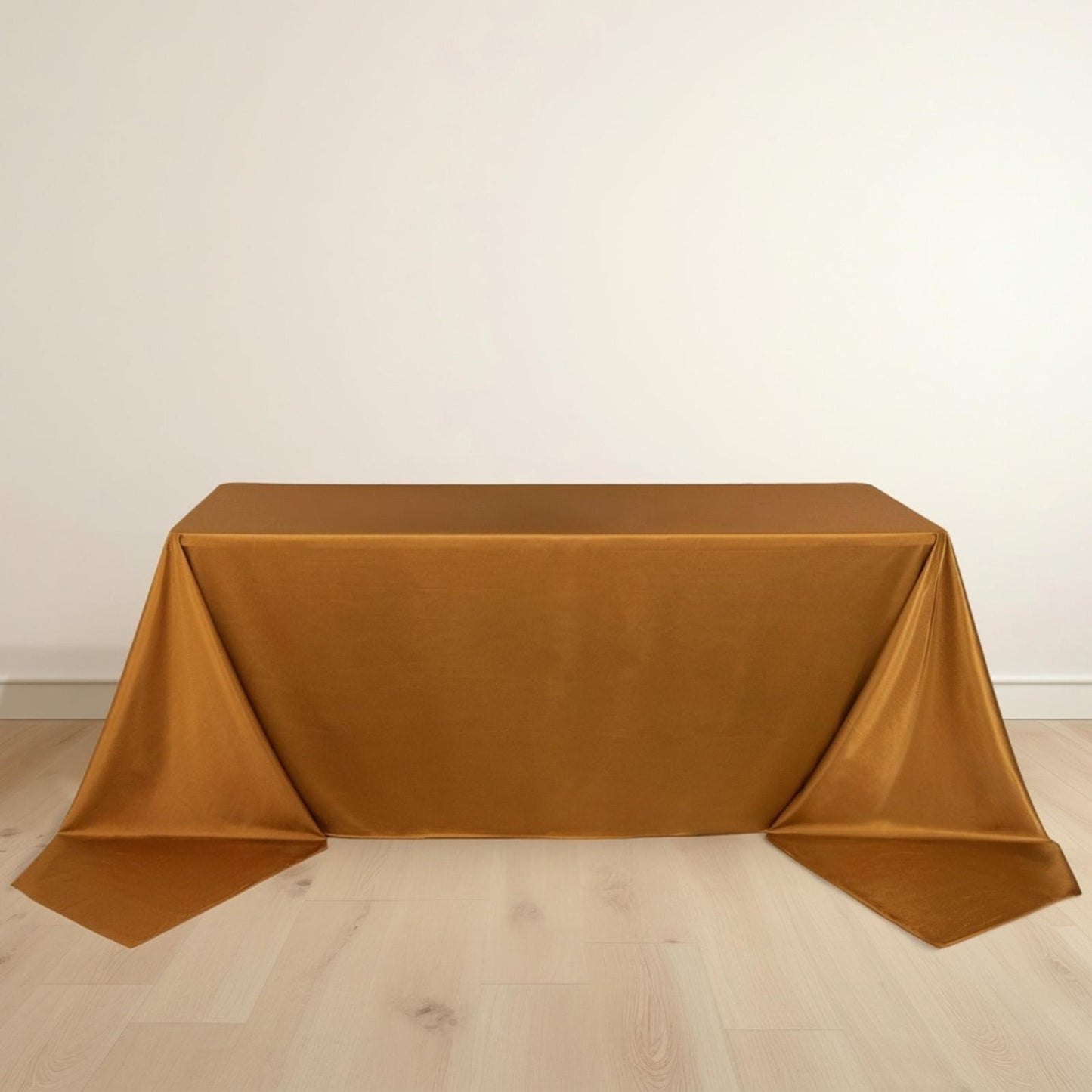 Scuba Rectangular 90"x156" Tablecloth Shimmering Gold - Wrinkle Free & Stain Resistant Seamless Table Cover for Weddings and Parties