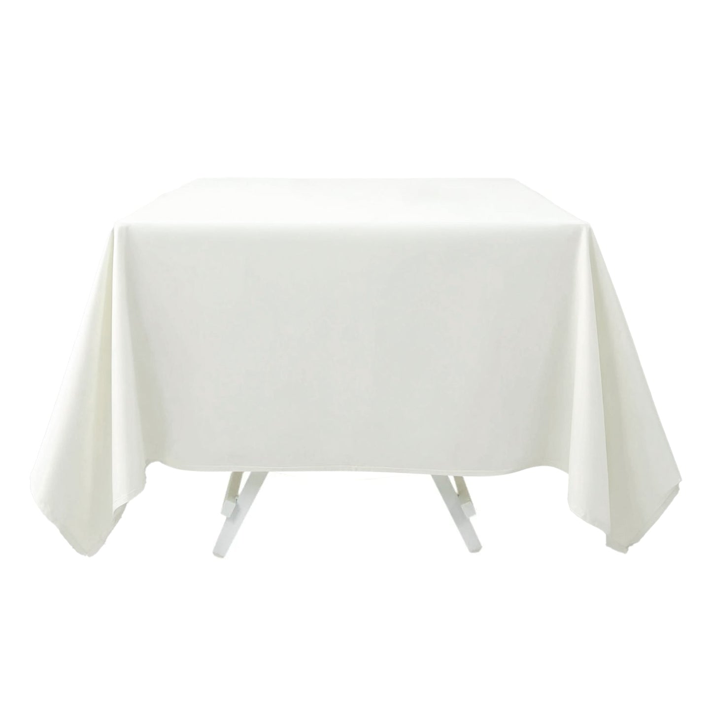 Premium Polyester Square Tablecloth 70"x70" Ivory 220GSM Wrinkle-Resistant Table Cover