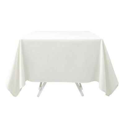 Premium Polyester Square Tablecloth 70"x70" Ivory 220GSM Wrinkle-Resistant Table Cover