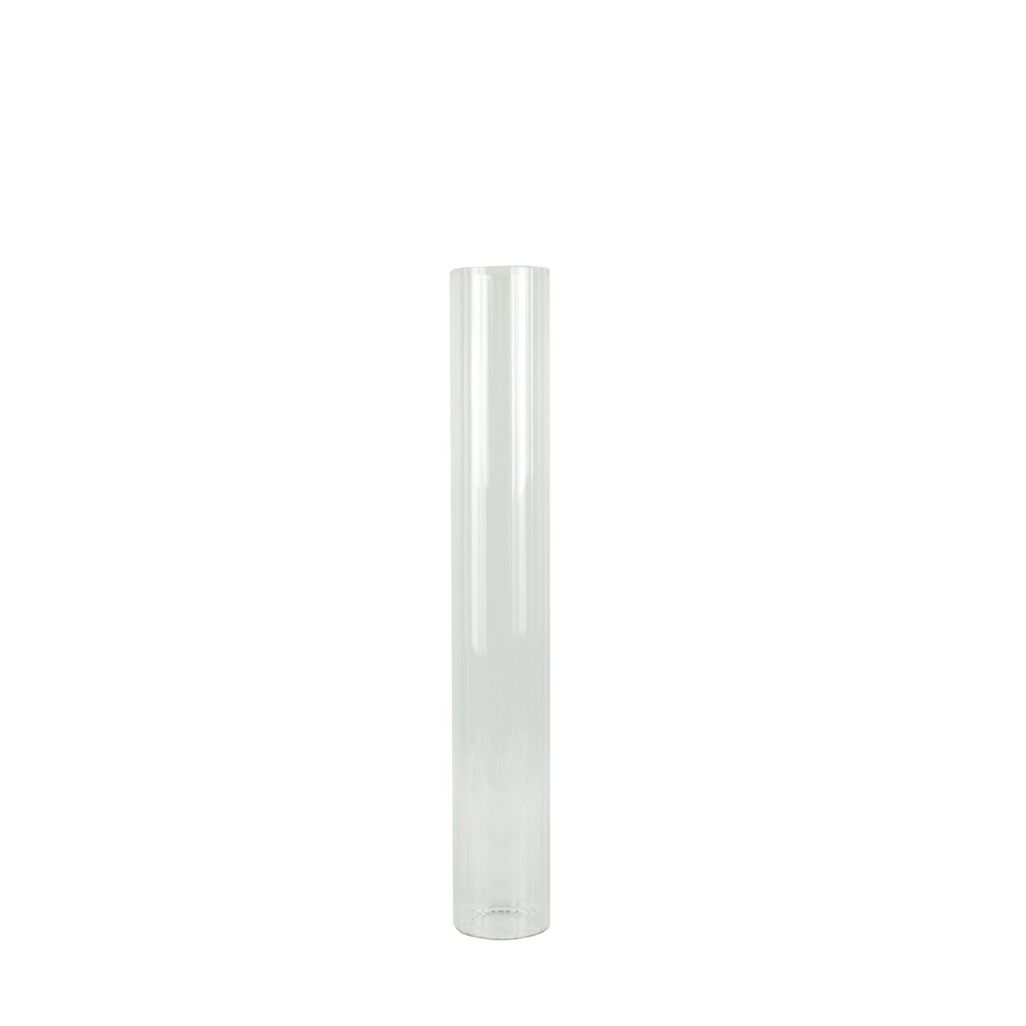32" Ribbed Cylinder Floor Vases 2 Pack â€“ Tall Clear Glass Vases for Event Aisles, Entryways & Wedding Decor
