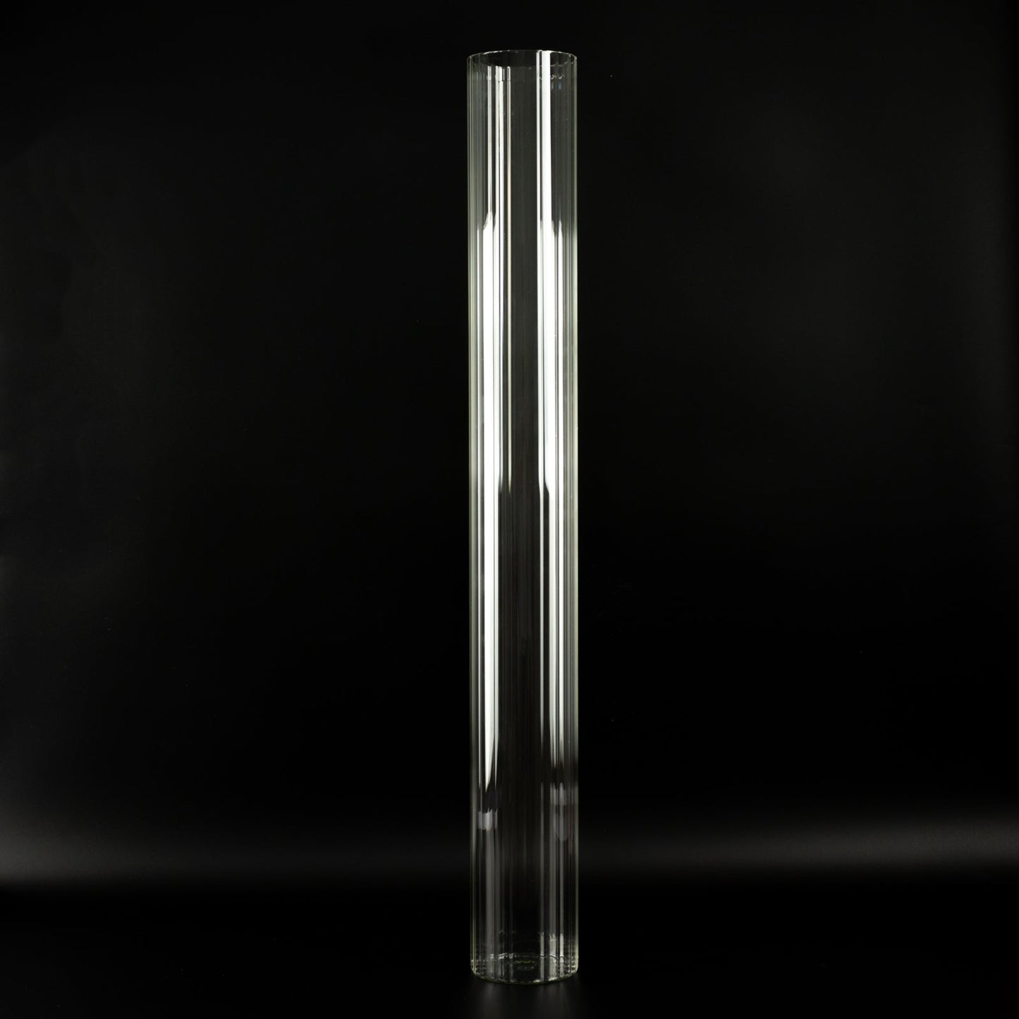 40" Ribbed Cylinder Floor Vases 2 Pack â€“ Oversized Clear Glass Vases for Grand Venue Displays & Lobbies
