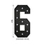 Giant LED Marquee Light Up Number "6", Black 4ft Pre-Cut Foam Board with 10 Warm White Battery Operated LEDs, Glue Gun and Sticks
