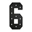 Giant LED Marquee Light Up Number "6", Black 4ft Pre-Cut Foam Board with 10 Warm White Battery Operated LEDs, Glue Gun and Sticks