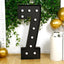 Giant LED Marquee Light Up Number "7", Black 4ft Pre-Cut Foam Board with 10 Warm White Battery Operated LEDs, Glue Gun and Sticks