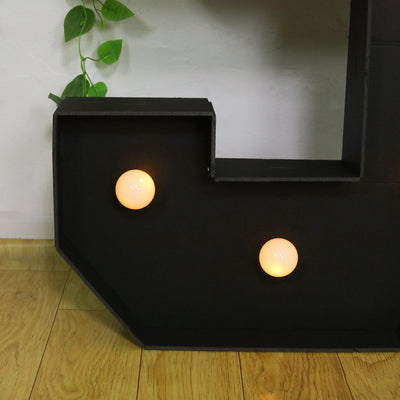 Giant LED Marquee Light Up Number "9", Black 4ft Pre-Cut Foam Board with 10 Warm White Battery Operated LEDs, Glue Gun and Sticks