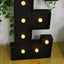 Giant LED Marquee Light Up Letter "E", Black 4ft Pre-Cut Foam Board with 10 Warm White Battery Operated LEDs, Glue Gun and Sticks