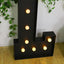 Giant LED Marquee Light Up Letter "L", Black 4ft Pre-Cut Foam Board with 10 Warm White Battery Operated LEDs, Glue Gun and Sticks