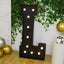 Giant LED Marquee Light Up Letter "L", Black 4ft Pre-Cut Foam Board with 10 Warm White Battery Operated LEDs, Glue Gun and Sticks