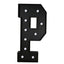 Giant LED Marquee Light Up Letter "P", Black 4ft Pre-Cut Foam Board with 10 Warm White Battery Operated LEDs, Glue Gun and Sticks