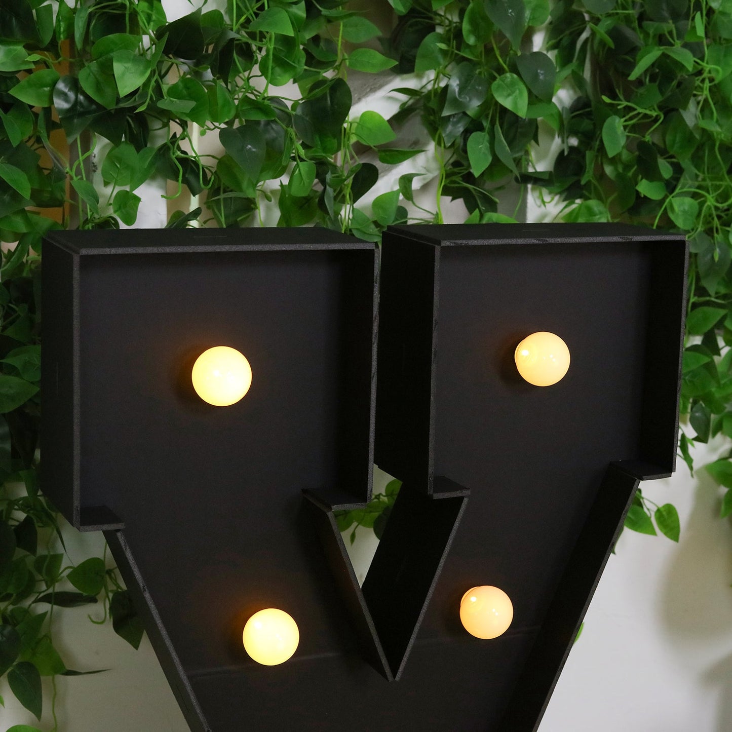 Giant LED Marquee Light Up Letter "X", Black 4ft Pre-Cut Foam Board with 10 Warm White Battery Operated LEDs, Glue Gun and Sticks
