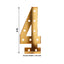 Giant LED Marquee Light Up Number "4", Gold 4ft Pre-Cut Foam Board with 10 Warm White Battery Operated LEDs, Glue Gun and Sticks