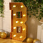 Giant LED Marquee Light Up Letter "B", Gold 4ft Pre-Cut Foam Board with 10 Warm White Battery Operated LEDs, Glue Gun and Sticks