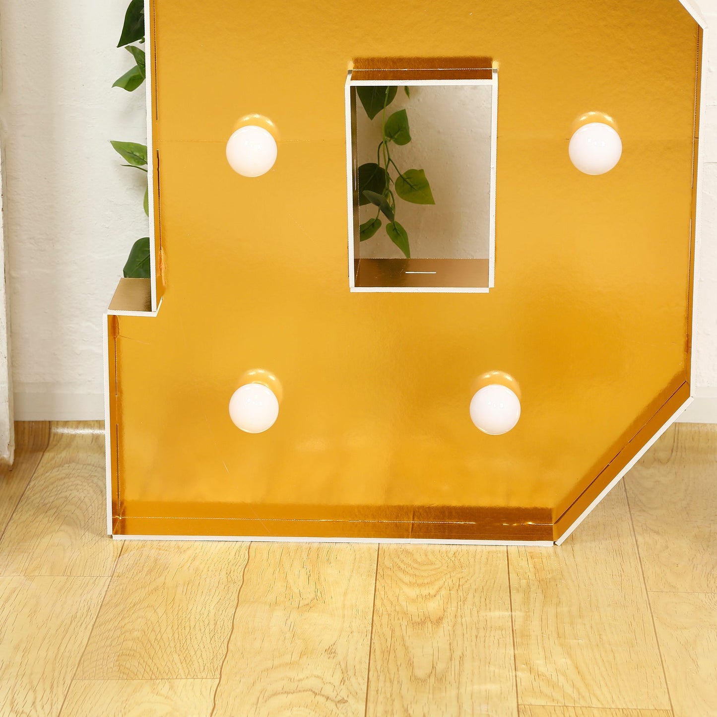 Giant LED Marquee Light Up Letter "B", Gold 4ft Pre-Cut Foam Board with 10 Warm White Battery Operated LEDs, Glue Gun and Sticks