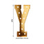 Giant LED Marquee Light Up Letter "Y", Gold 4ft Pre-Cut Foam Board with 10 Warm White Battery Operated LEDs, Glue Gun and Sticks