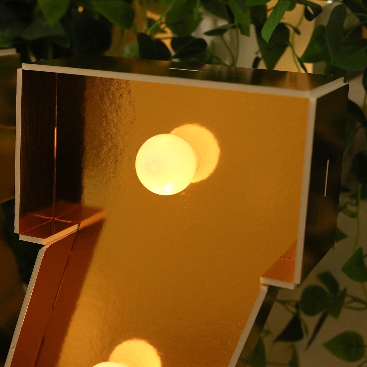 Giant LED Marquee Light Up Letter "Y", Gold 4ft Pre-Cut Foam Board with 10 Warm White Battery Operated LEDs, Glue Gun and Sticks