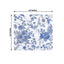 20-Pack Paper Cocktail Napkins with French Toile Print White/Blue - Disposable 2 Ply Beverage Napkins for Events 6.5"x6.5"