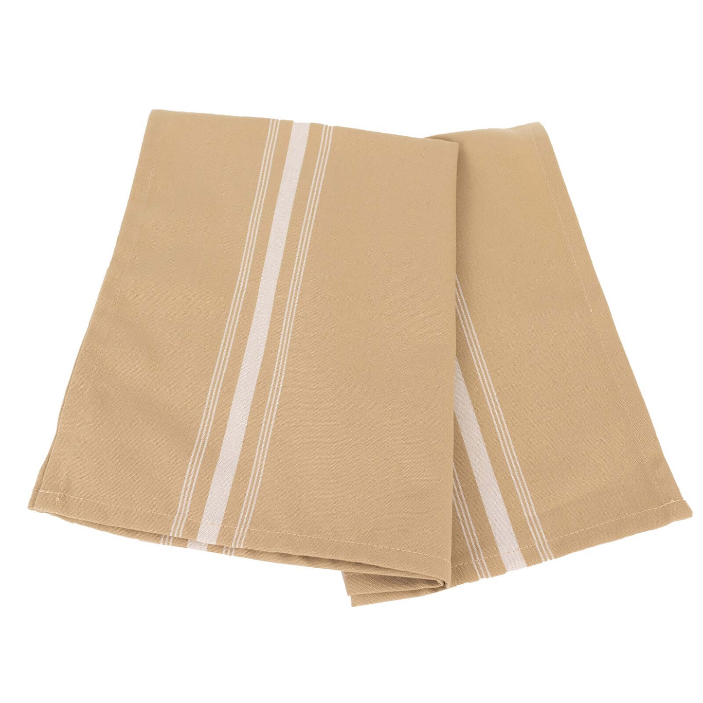 10 Pack Premium Spun Polyester 18"x22" Napkins Champagne/White Bistro Style - Highly Absorbent Cotton-Like Feel Cloth Napkins