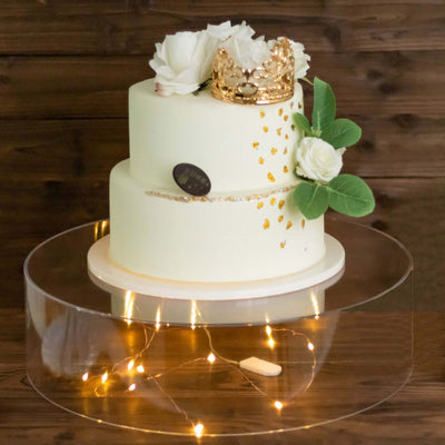 Acrylic Cake Stand Display Box Transparent Clear 18’’ Round - Decorative Pedestal Riser for Weddings - Decorations