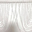 2 Pack Acrylic Crystal Beaded Curtain Valance with Polyester Rod Pocket, 23"x42" Triple Swag Diamond Cut Doorway Curtains