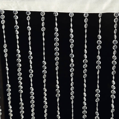 Acrylic Crystal Beaded Curtain with Fabric Rod Pocket 43 Strands Room Divider Clear Diamond Cut Beads Doorway String