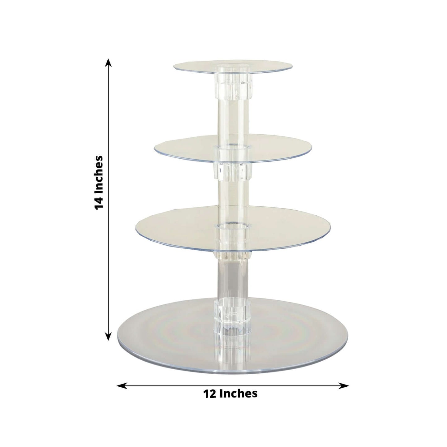 4-Tier Acrylic Round Cupcake Stand Clear - Buffet Party Tables 14"