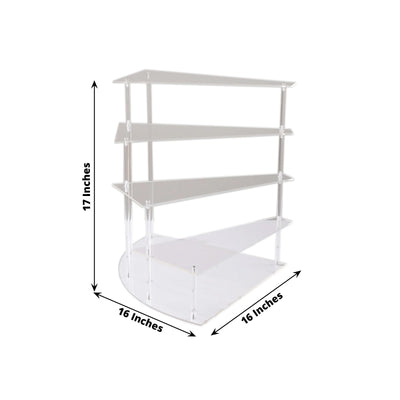 4-Tier Acrylic Cupcake Display Stand Clear Spiral Stairway Design for Dessert Perfume Retail Jewelry & Collectibles 17"