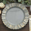 6-Pack Acrylic Plastic Round Charger Plates 13" in Charcoal Gray with Gold Brushed Wavy Scalloped Rim, Decorative Dinner Party Charger Tableware