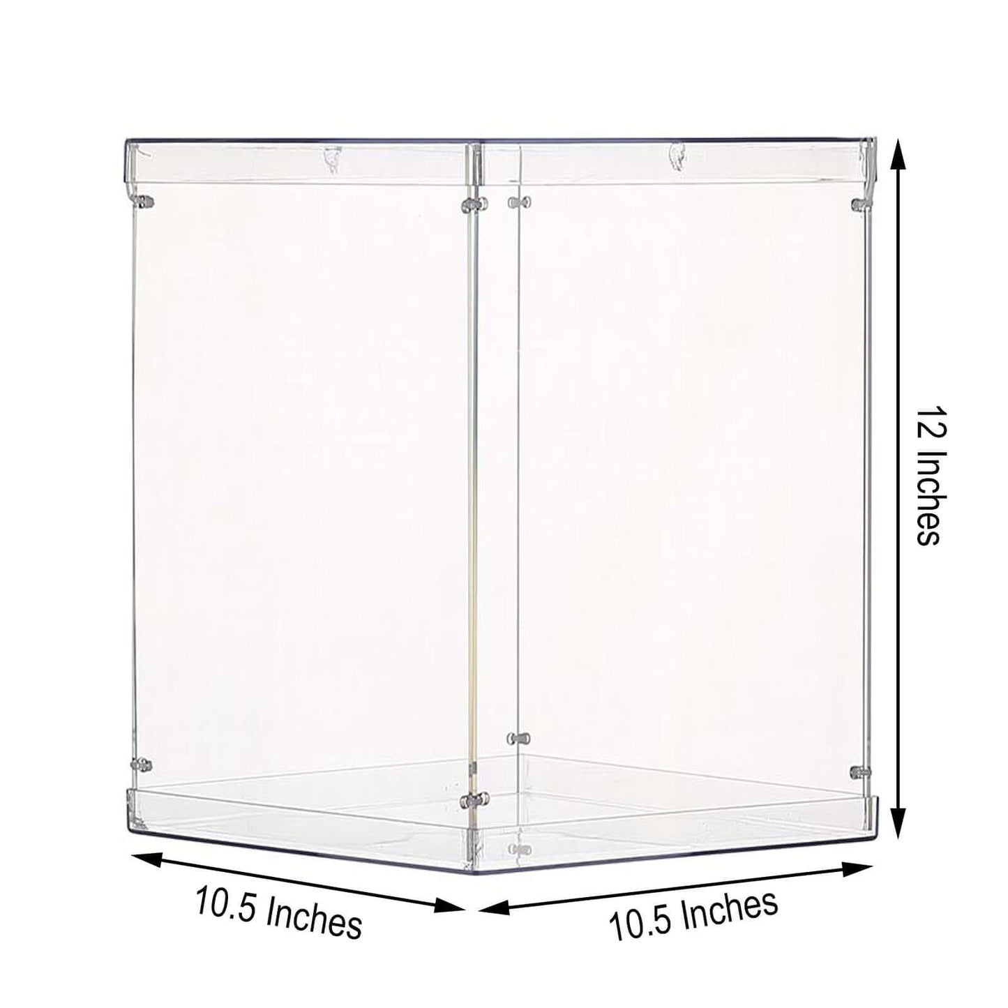 12" Clear Mirrored Acrylic Display Box, Transparent Pedestal Riser with Interchangeable Lid and Base